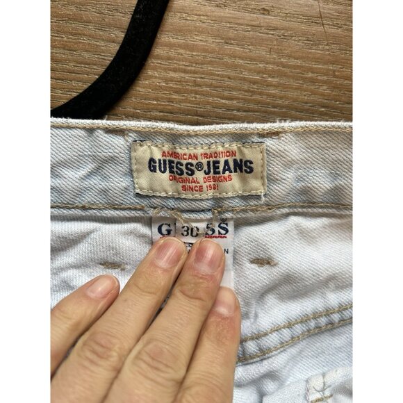 Vintage 90s GUESS High Rise Button Fly Tapered Faded Jeans USA - Picture 11 of 11